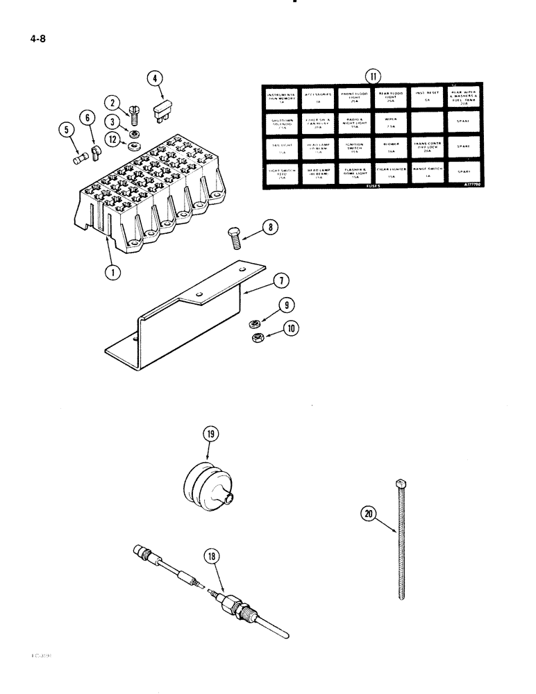 Схема запчастей Case IH 2096 - (4-008) - FUSES AND FUSE HOLDER (04) - ELECTRICAL SYSTEMS