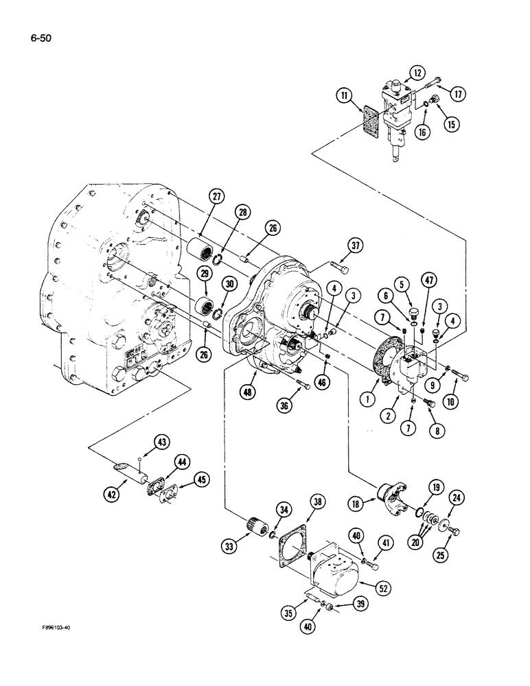 Схема запчастей Case IH 9280 - (6-50) - PTO ASSEMBLY (06) - POWER TRAIN