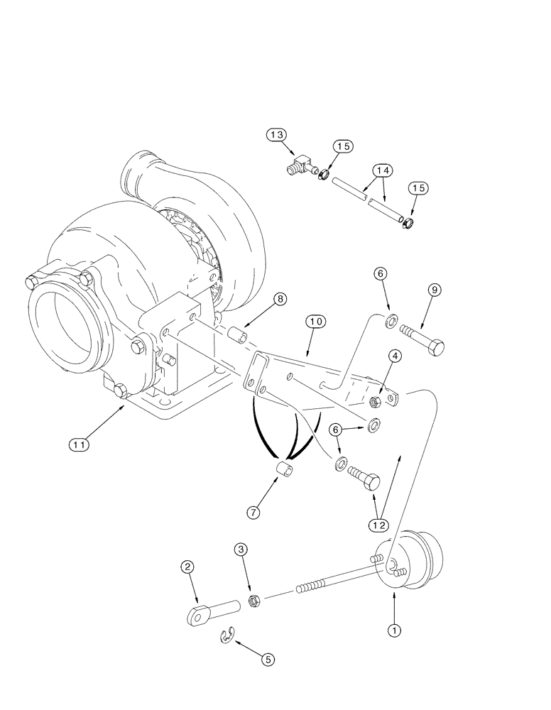 Схема запчастей Case IH 4420 - (03-009[03]) - TURBOCHARGER - WASTEGATE ACTUATOR (01) - ENGINE