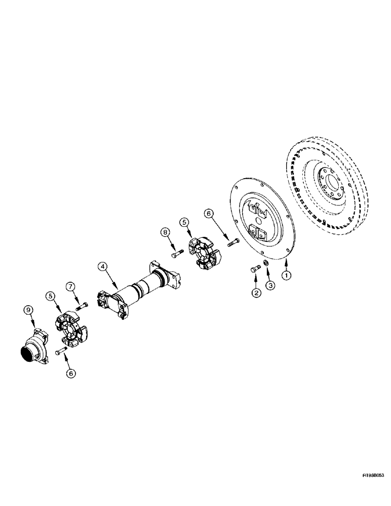 Схема запчастей Case IH MX240 - (6-002[B]) - TRANSMISSION, DRIVE SHAFT, MX240, MX270 (06) - POWER TRAIN