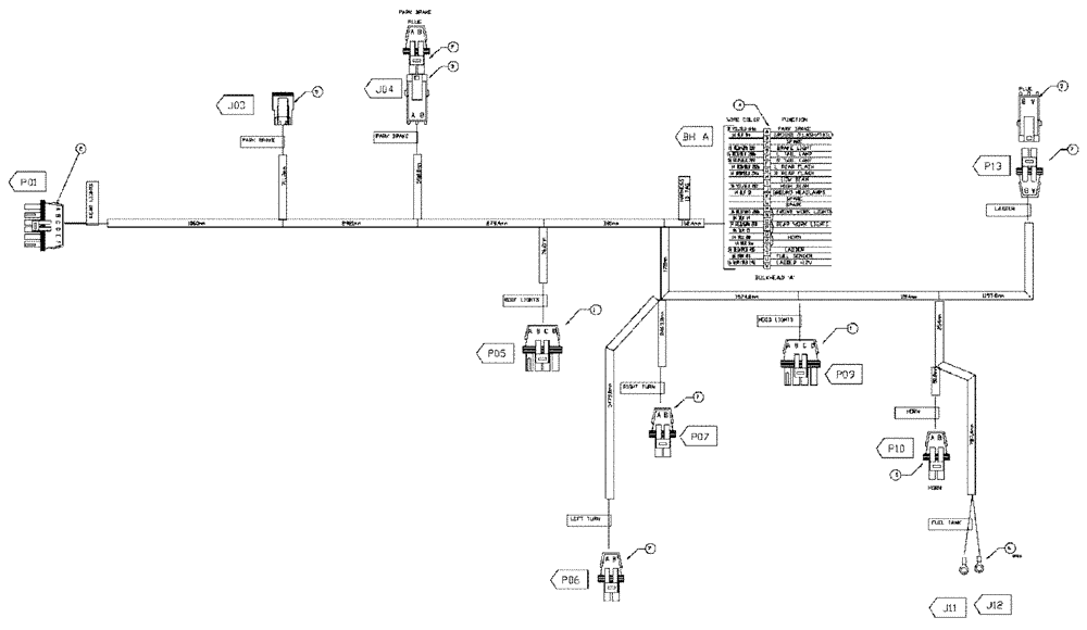 Схема запчастей Case IH 3150 - (12-011) - HARNESS, FRAME LIGHTS (06) - ELECTRICAL