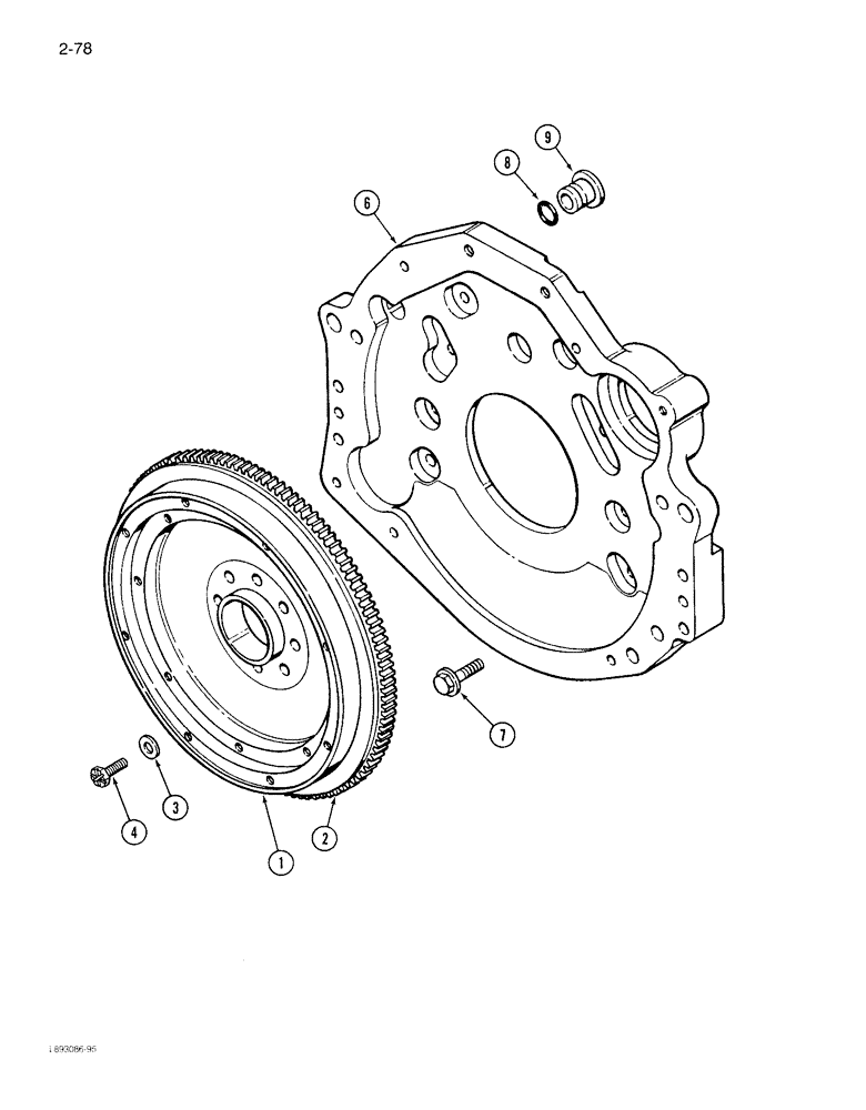 Схема запчастей Case IH 1822 - (2-78) - FLYWHEEL 6TA-590 ENGINE (01) - ENGINE