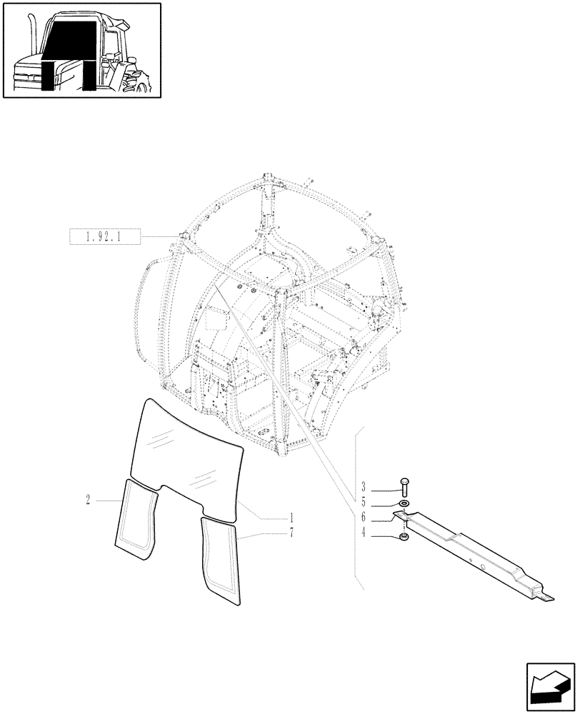 Схема запчастей Case IH PUMA 165 - (1.92.3) - WINDSHIELD AND RELATED PARTS (10) - OPERATORS PLATFORM/CAB