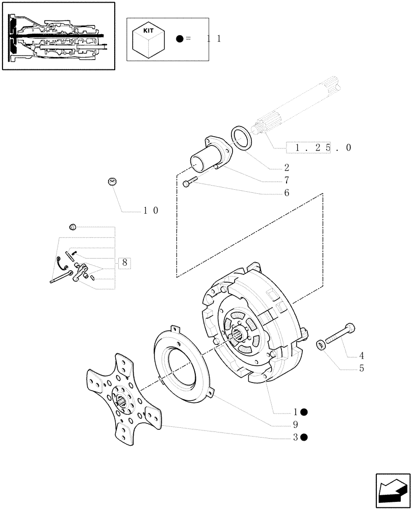 Схема запчастей Case IH JX1095N - (1.25.0/01) - (VAR.271) HI-LO - CLUTCH (03) - TRANSMISSION