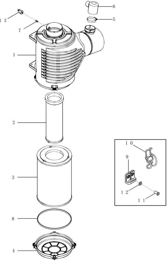 Схема запчастей Case IH CPX620 - (02-04) - AIR CLEANER ASSEMBLY (01) - ENGINE