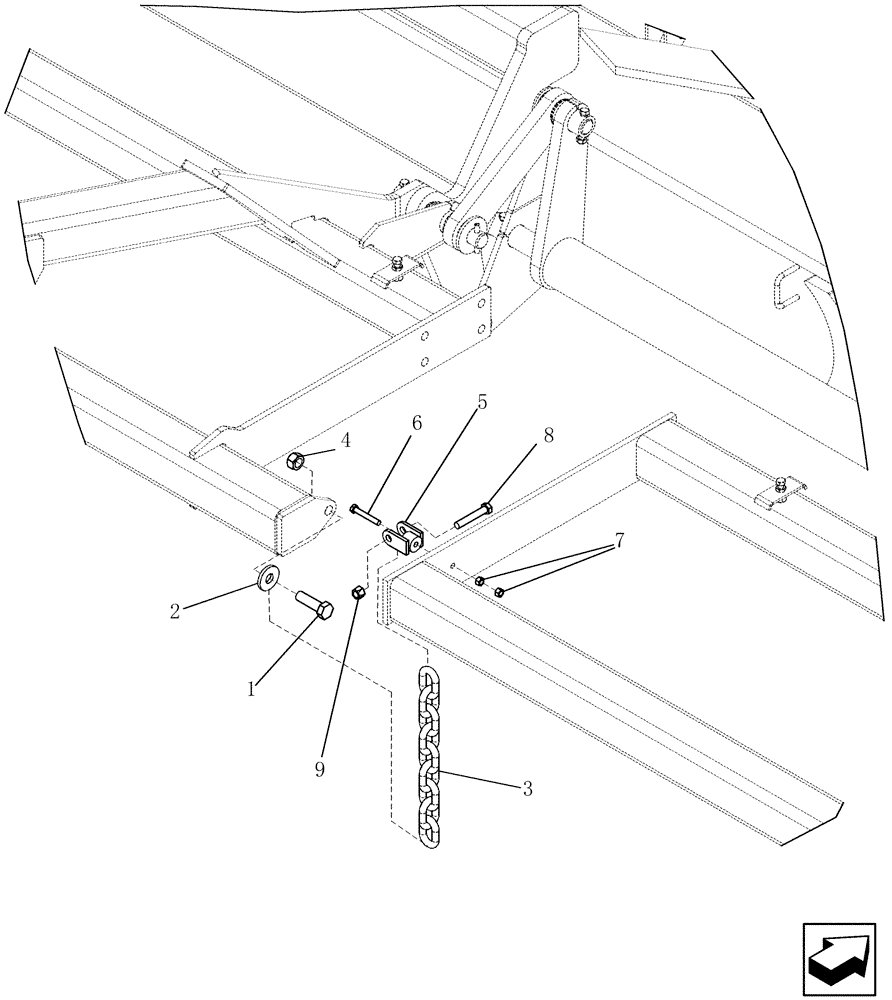 Схема запчастей Case IH ATX700 - (01.312.1) - FRAME, SAFETY CHAIN - TOOLBAR ASN Y8S003251 (12) - FRAME