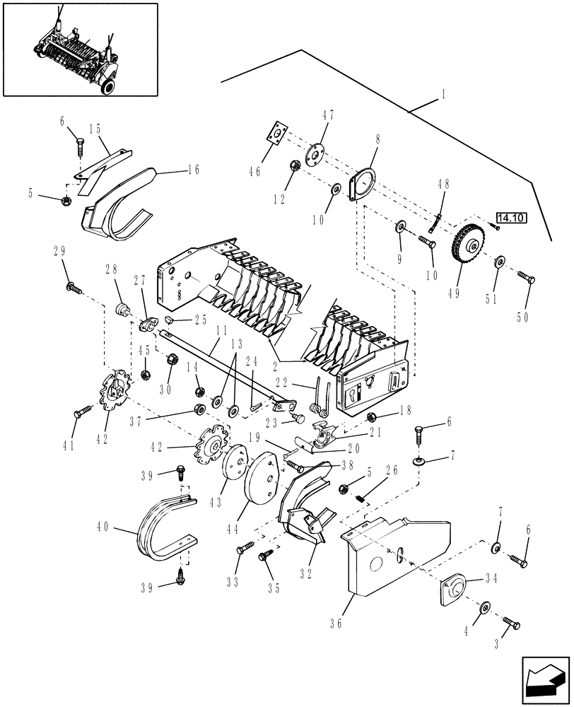 Схема запчастей Case IH RB564 - (13.145) - STANDARD PICKUP, SHIELDS, REEL & DRIVE (13) - FEEDER