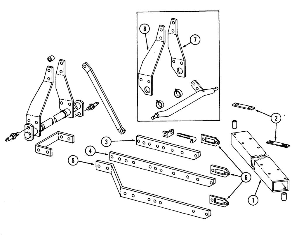 Схема запчастей Case IH 420 - (9-02) - FRAME AND HITCH, CATEGORY I 