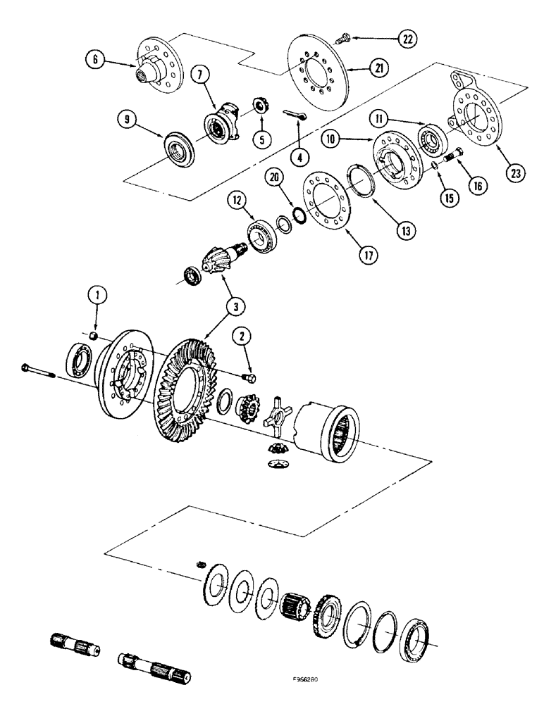 Схема запчастей Case IH 9350 - (6-194) - BAR AXLE ASSEMBLY, DIFFERENTIAL WITH AND WITHOUT LIMITED SLIP (06) - POWER TRAIN