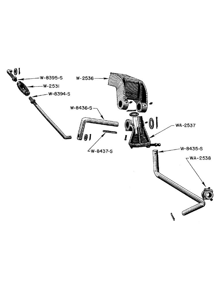 Схема запчастей Case IH WP - (28) - REAR AXLE AND BRACKET, WPA PLOW 1944-1950 