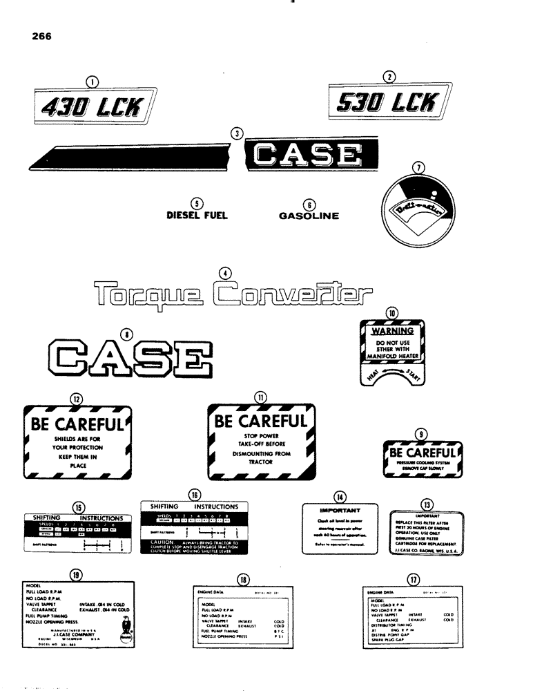 Схема запчастей Case IH 430 - (266) - L.C.K. DECALS, MODELS 430 AND 530 (09) - CHASSIS/ATTACHMENTS