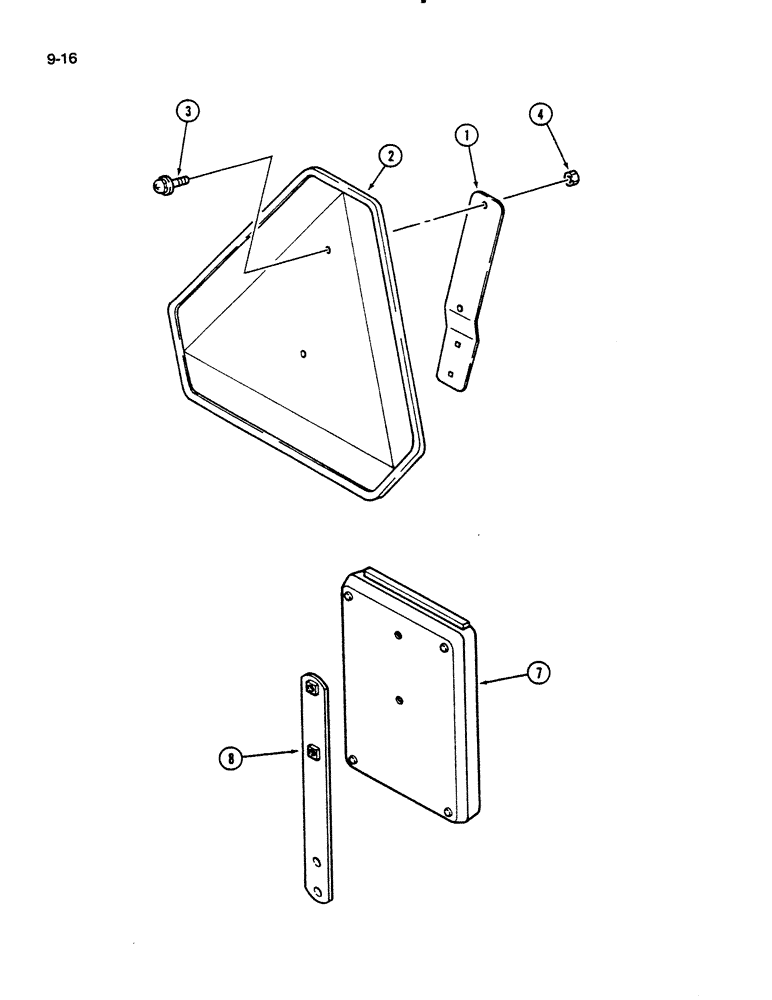 Схема запчастей Case IH 235 - (9-16) - SLOW MOVING VEHICLE EMBLEM (09) - CHASSIS/ATTACHMENTS