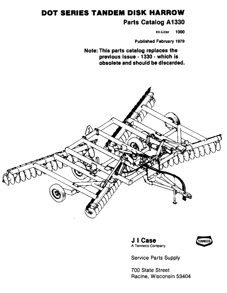 Схема запчастей Case IH DOT 31 - (01) - DOT SERIES TANDEM DISK HARROW 