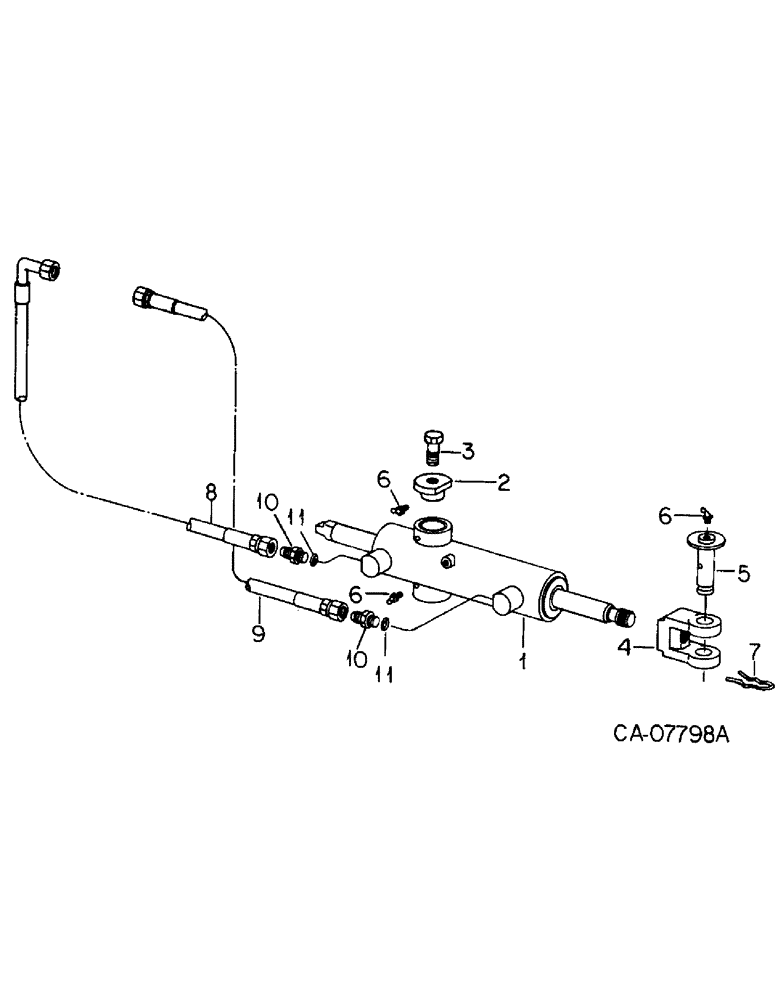 Схема запчастей Case IH 3488 - (10-10) - HYDRAULICS, POWER STEERING CYLINDER & CONNECTIONS, TRACTORS W/ALL WHEEL DRIVE W/ 1-PIECE DRIVE SHAFT (07) - HYDRAULICS