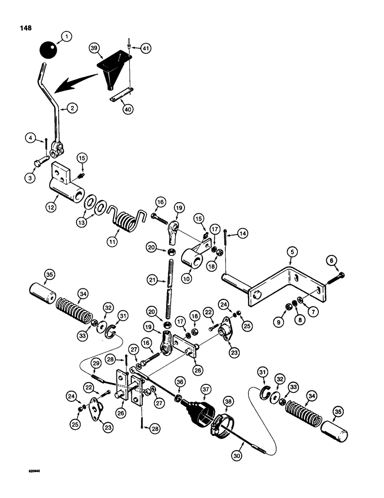 Схема запчастей Case IH 1845B - (148) - PARKING LATCH (07) - BRAKES