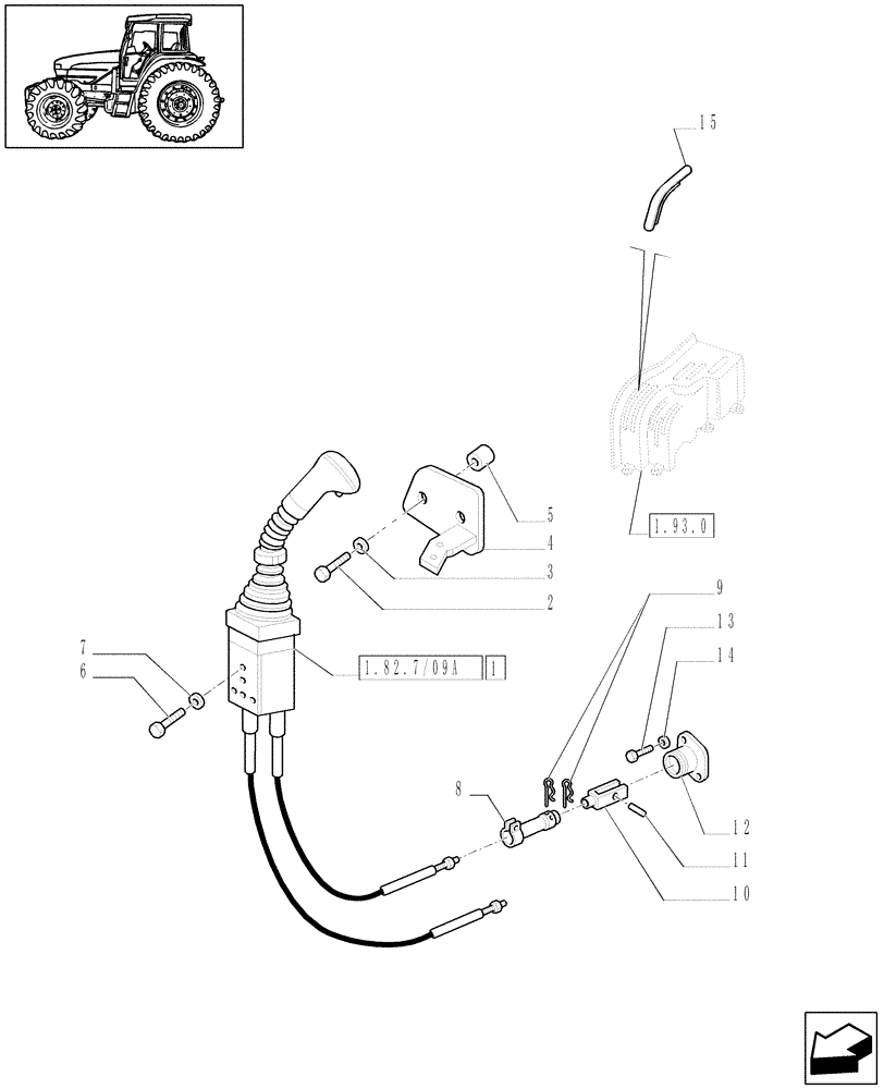 Схема запчастей Case IH JX1080U - (1.82.7/09) - (VAR.723) CONTROL VALVE JOYSTICK (CLOSED CENTER/CCLS) (07) - HYDRAULIC SYSTEM