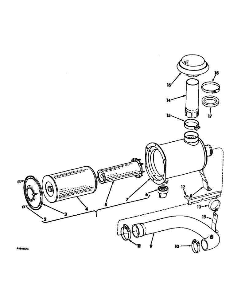 Схема запчастей Case IH 4166 - (12-01) - POWER, AIR CLEANER AND CONNECTIONS Power