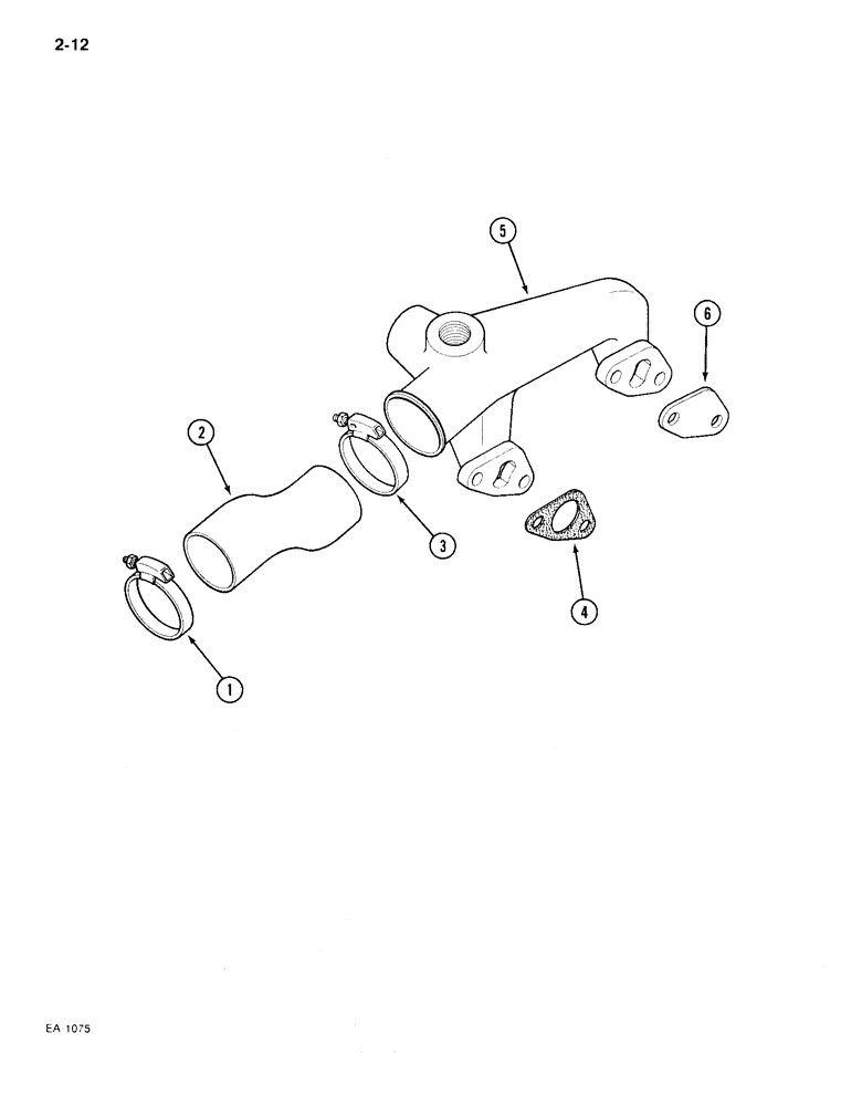 Схема запчастей Case IH 385 - (2-012) - COOLANT MANIFOLD (02) - ENGINE