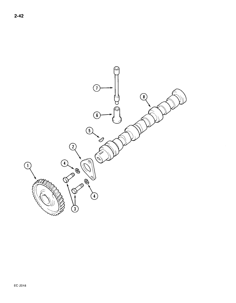 Схема запчастей Case IH 385 - (2-042) - CAMSHAFT (02) - ENGINE