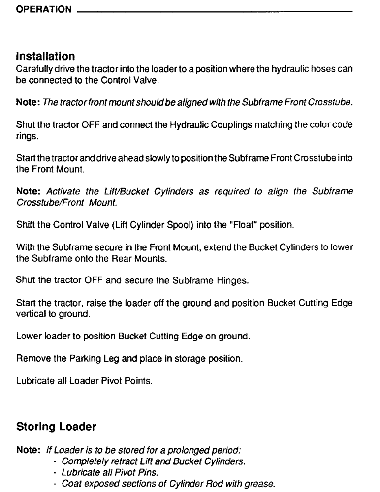 Схема запчастей Case IH L106 - (17) - OPERATION, INSTALLATION, STORING LOADER (00) - PICTORIAL INDEX