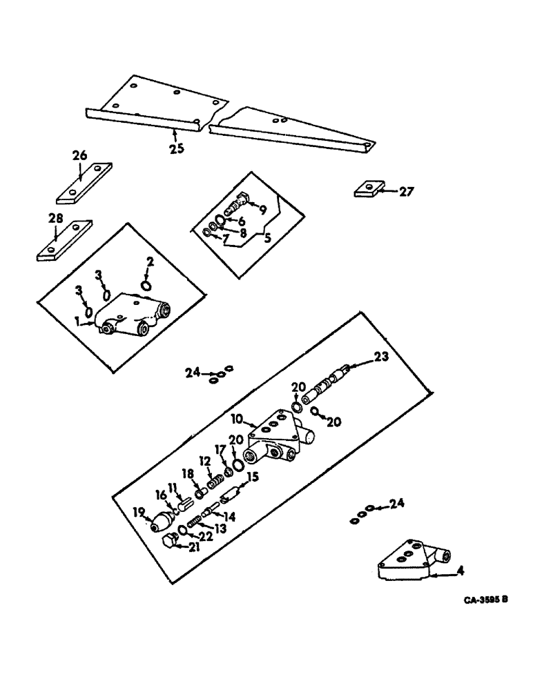 Схема запчастей Case IH 815 - (10-43) - HYDRAULICS, HEADER LIFT VALVE, NOT FOR USE W/AUTOMATIC HEADER CONTROL (07) - HYDRAULICS