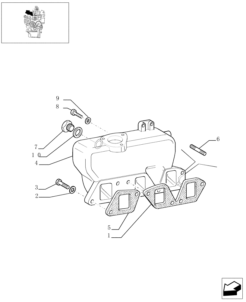 Схема запчастей Case IH JX1070C - (0.07.1/01) - INTAKE MANIFOLD (01) - ENGINE