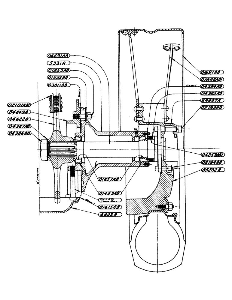 Схема запчастей Case IH DH-SERIES - (071) - REAR AXLE ASSEMBLY, FOR "DV" TRACTOR, D, DC, DH, DO, DV (06) - POWER TRAIN