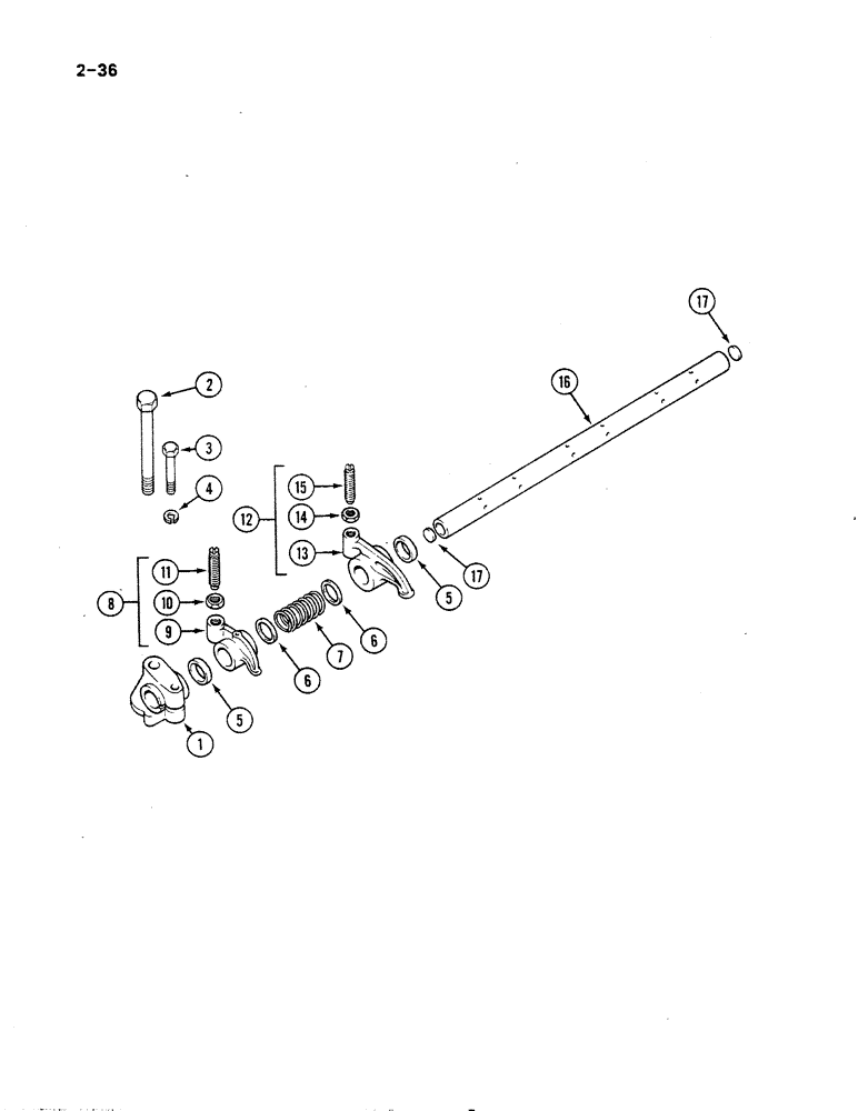 Схема запчастей Case IH 485 - (2-036) - VALVE MECHANISM (02) - ENGINE