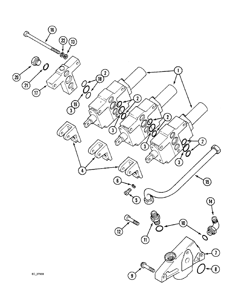 Схема запчастей Case IH 3220 - (8-026) - REMOTE AUXILIARY VALVES, 1ST, 2ND, OR 3RD BANK MOUNTING (WITH CAB) (08) - HYDRAULICS