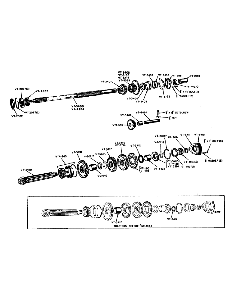 Схема запчастей Case IH VAC11-SERIES - (060) - TRANSMISSION SHAFT AND GEARS, VAC, VA, VAO, VAH (06) - POWER TRAIN