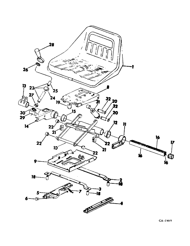 Схема запчастей Case IH 464 - (13-06) - SUPERSTRUCTURE, SUSPENSION SEAT (05) - SUPERSTRUCTURE