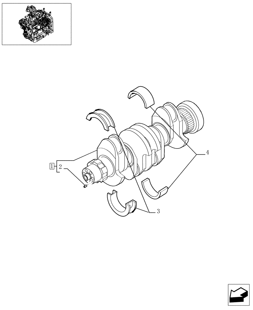 Схема запчастей Case IH JX1090U - (0.08.0) - CRANKSHAFT (01) - ENGINE