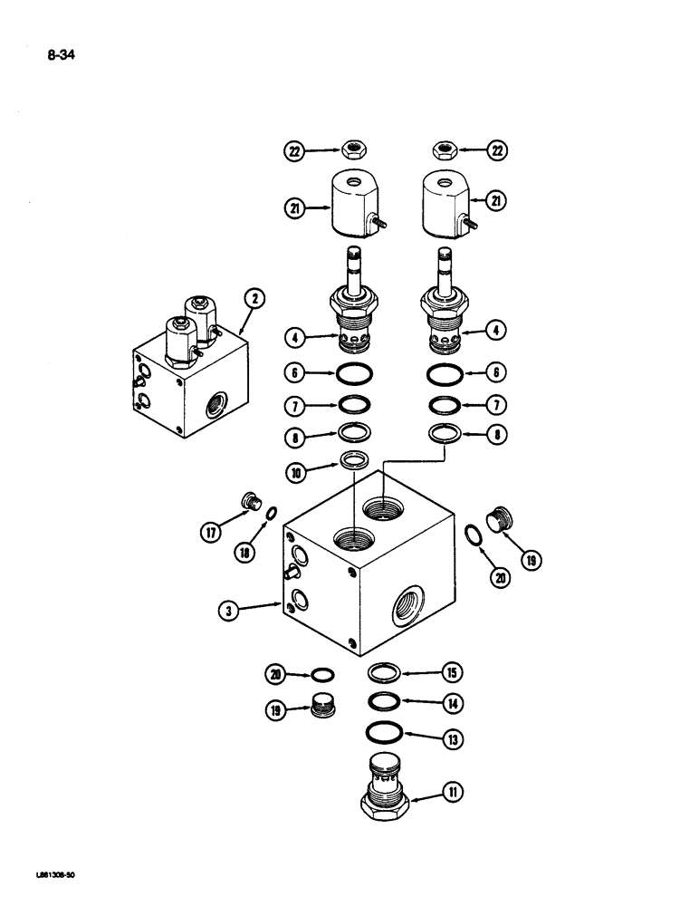 Схема запчастей Case IH 1822 - (8-34) - BASKET LIFT VALVE (07) - HYDRAULICS