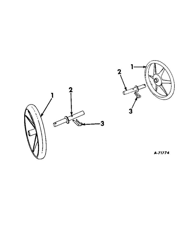 Схема запчастей Case IH 55 - (B-80[A]) - WIDE-NARROW ROW CROP UNIT - TRANSPORT WHEEL ATTACHMENT / PRODUCT GRAPHICS (58) - ATTACHMENTS/HEADERS