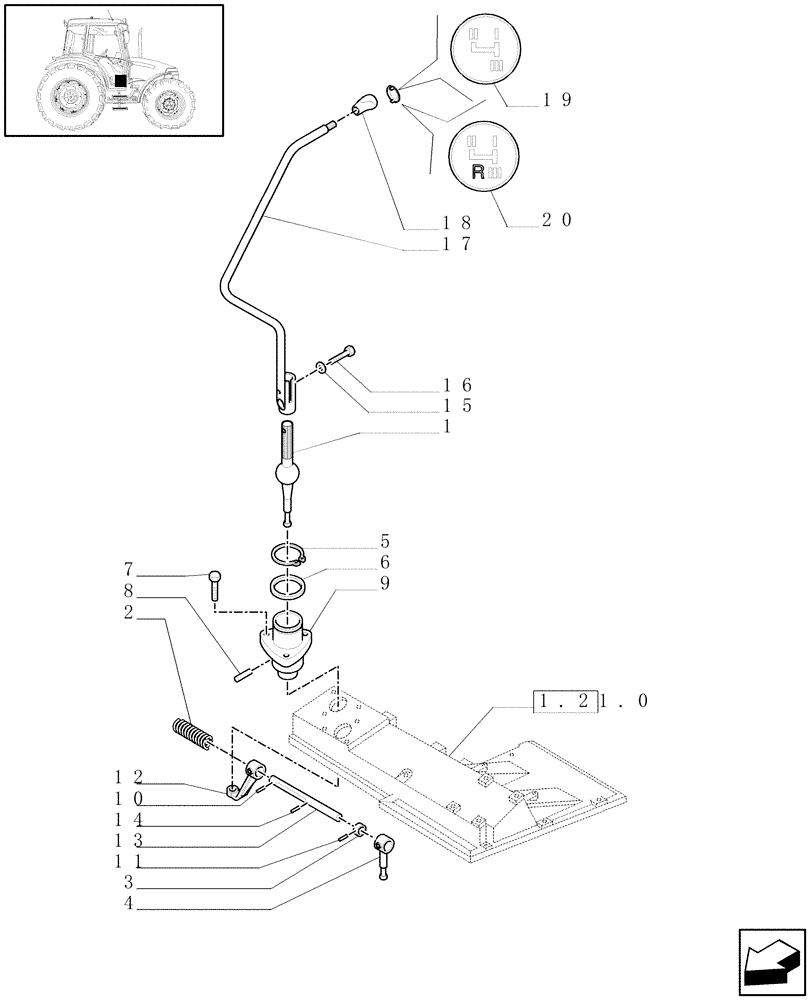 Схема запчастей Case IH JX80 - (1.32.2[01A]) - CENTRAL REDUCTION GEARS CONTROLS - D6391 (03) - TRANSMISSION