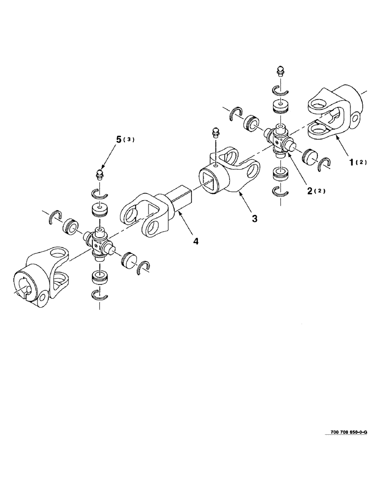 Схема запчастей Case IH 8312 - (5-06) - UPPER JACKSHAFT U-JOINT ASSEMBLY, 700708650 U-JOINT ASSEMBLY COMPLETE (58) - ATTACHMENTS/HEADERS