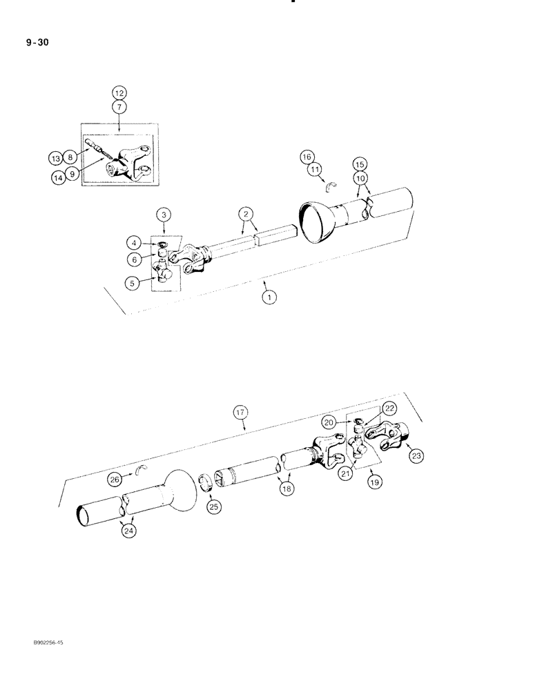 Схема запчастей Case IH 550 - (9-030) - DRIVE SHAFT, HAYES, 540 RPM (06) - POWER TRAIN