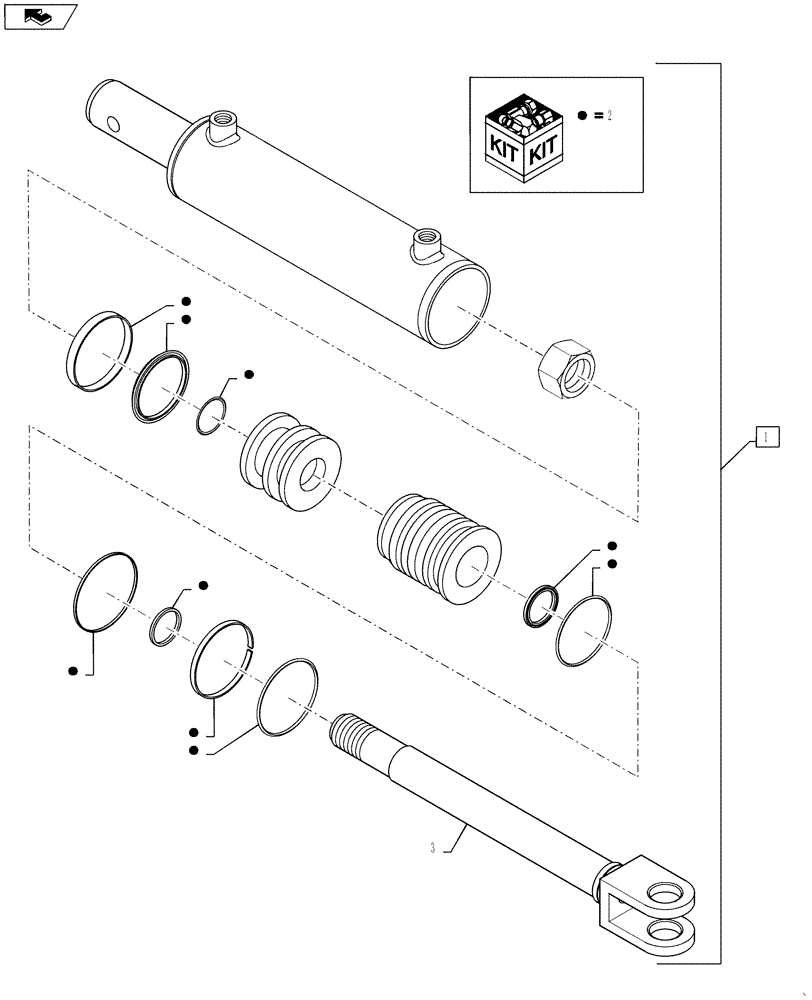 Схема запчастей Case IH 810 - (35.748.03) - 8" AUGER GATE CYLINDER (35) - HYDRAULIC SYSTEMS