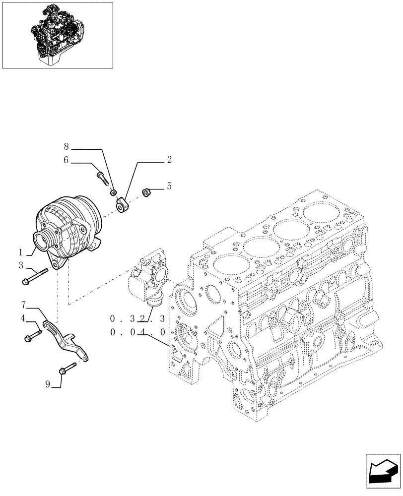 Схема запчастей Case IH F4GE0484C D601 - (0.40.0[01]) - ALTERNATOR (504010829-504073885) 