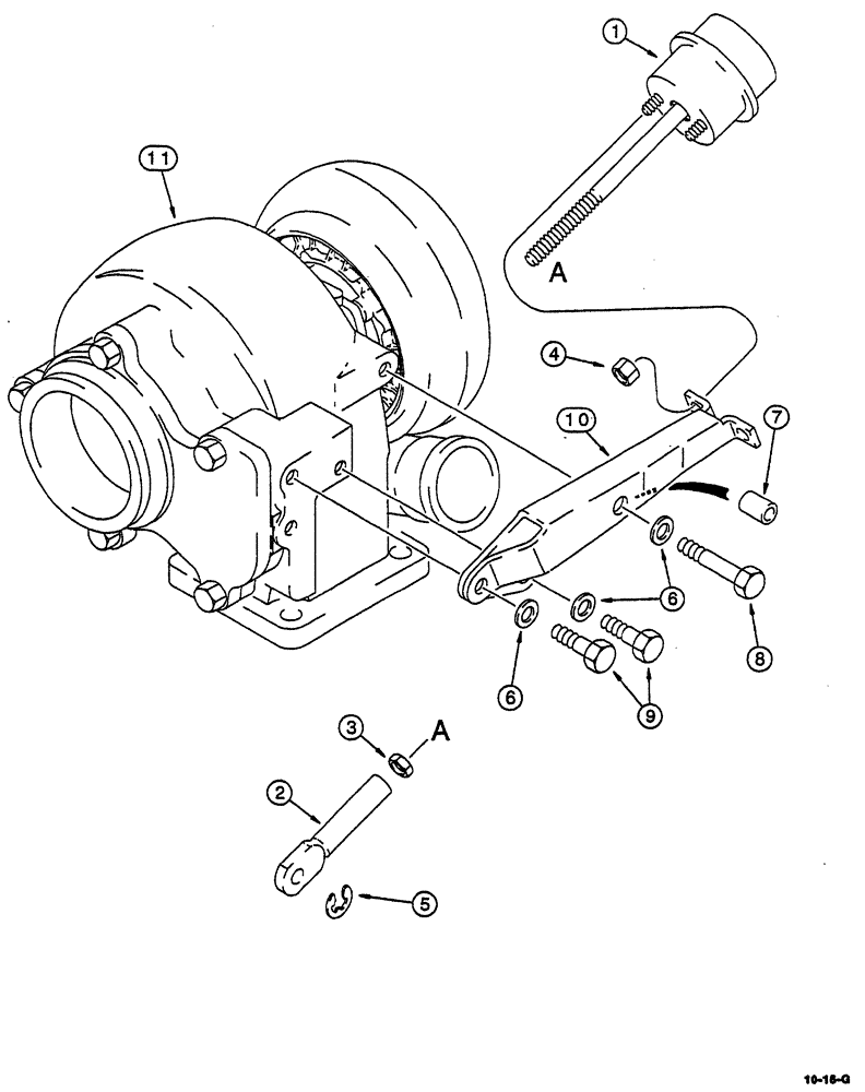 Схема запчастей Case IH 8870 - (10-16) - WASTEGATE ACTUATOR (10) - ENGINE