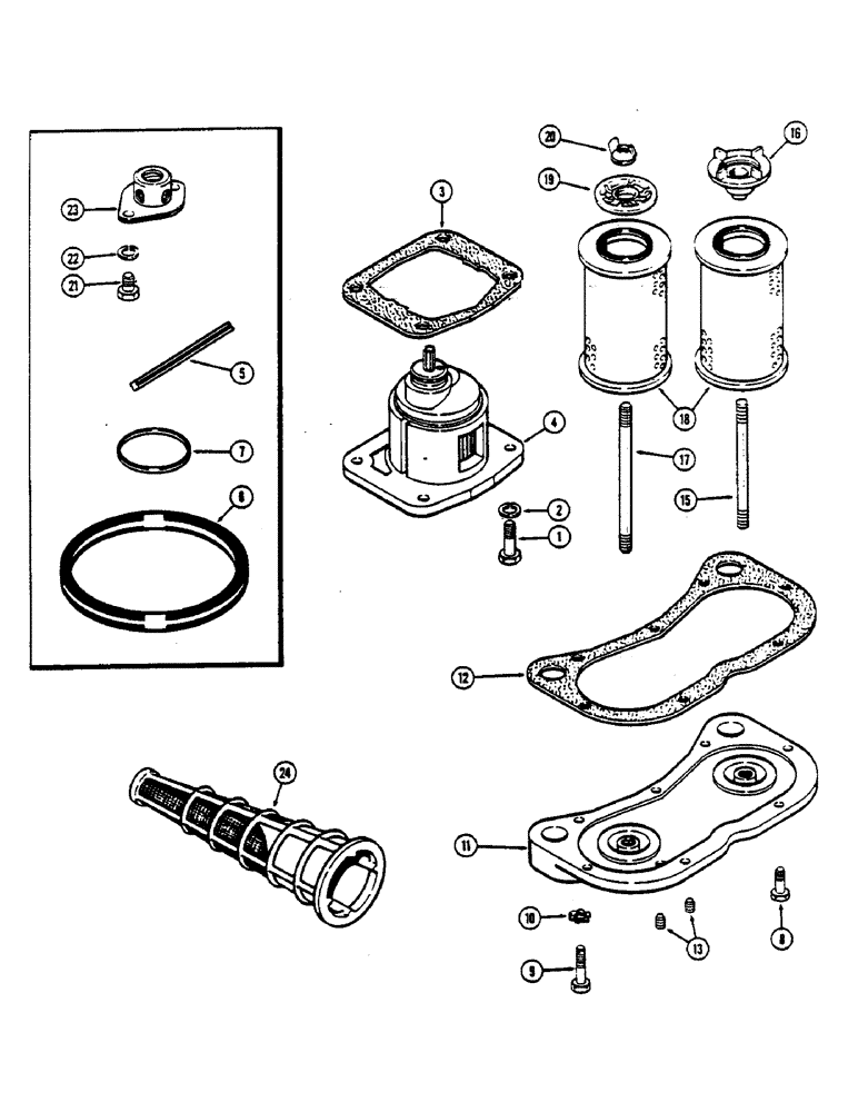 Схема запчастей Case IH 2590 - (8-268) - HYDRAULICS, CHARGING PUMP, OIL FILTERS AND INLET FILTER (08) - HYDRAULICS