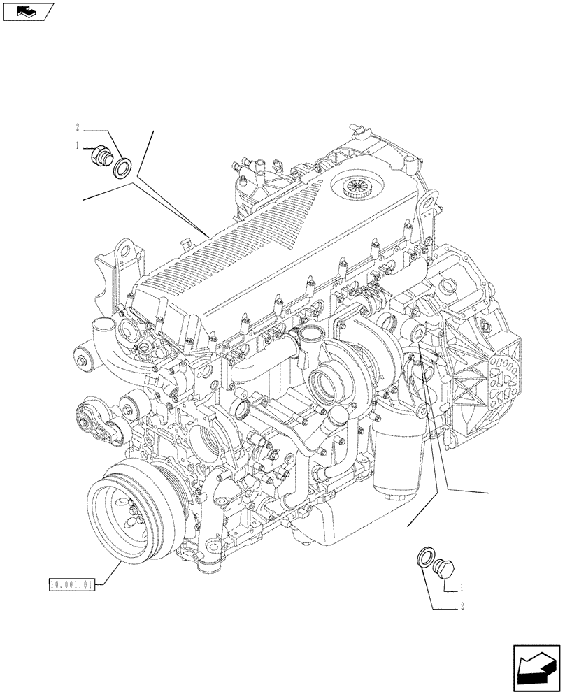 Схема запчастей Case IH F2CFE613R A021 - (10.414.02) - FAN DRIVE (504032236 - 5801409206) (10) - ENGINE