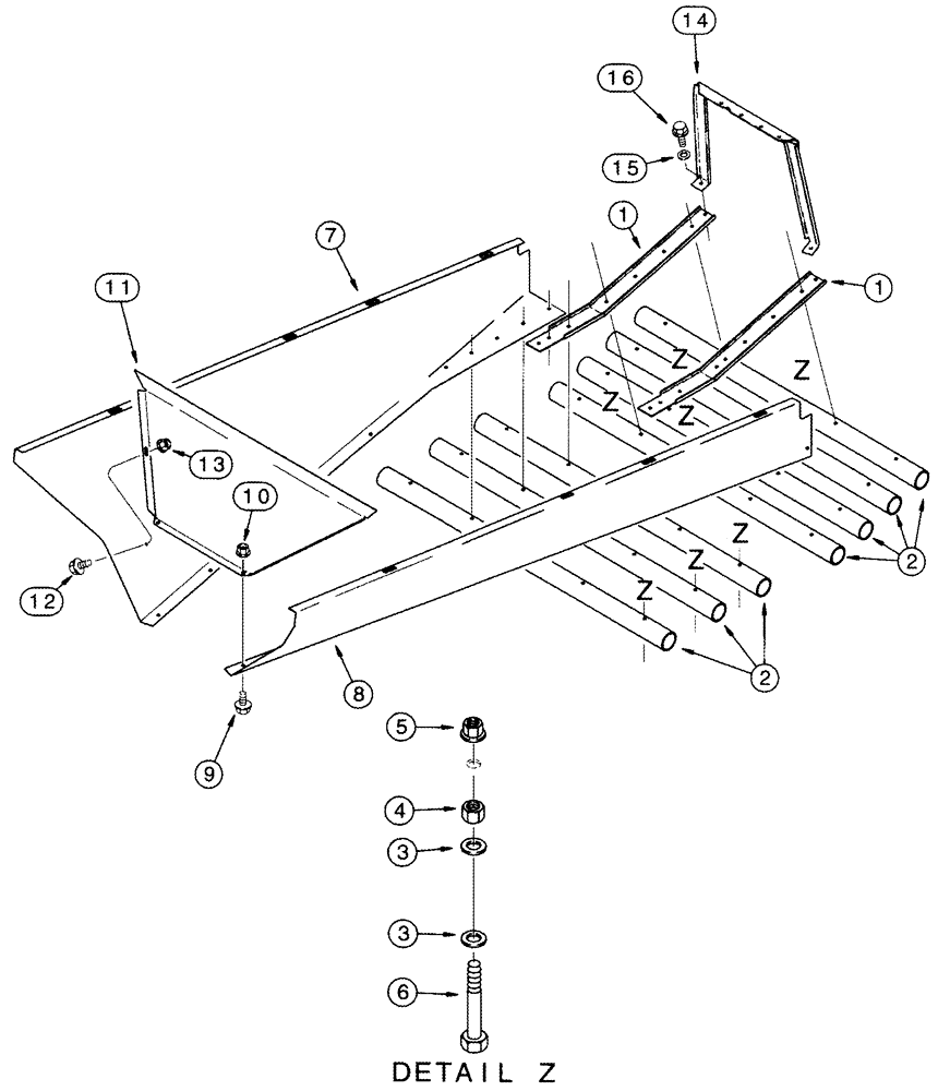 Схема запчастей Case IH 2555 - (09F-09) - PLANT GUARD CHANNEL AND TUBES (12) - CHASSIS