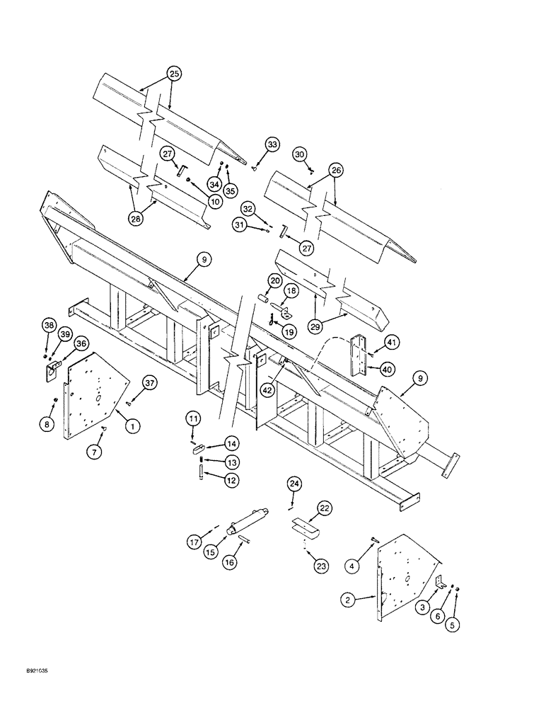 Схема запчастей Case IH 1800 - (9A-18) - CROSS AUGER AND KICKER, SHIELDS AND SUPPORTS (13) - PICKING SYSTEM