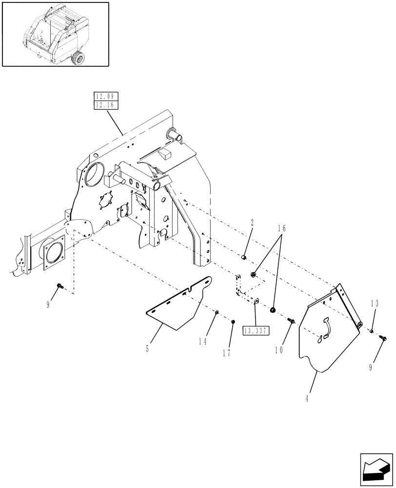 Схема запчастей Case IH RB464 - (08.93) - SHIELDS, STUFFER FEEDER (08) - SHEET METAL/DECALS