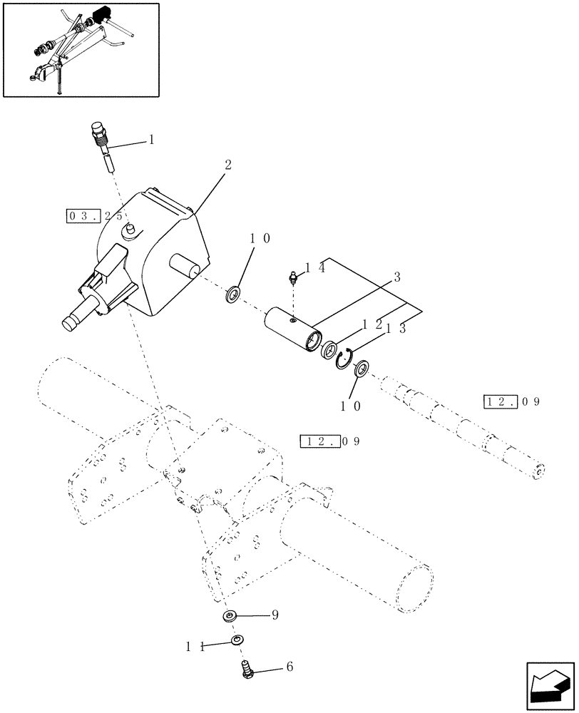 Схема запчастей Case IH RB564 - (03.20) - GEARBOX, MOUNTING, 1000 RPM (03) - MAIN GEARBOX