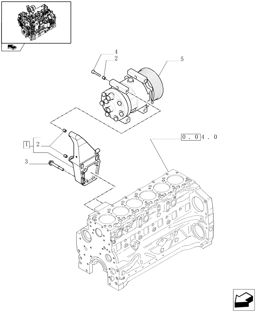 Схема запчастей Case IH PUMA 165 - (0.39.0) - CONDITIONING SYSTEM COMPRESSOR (01) - ENGINE