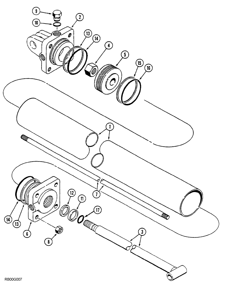 Схема запчастей Case IH 5850 - (08-34) - CYLINDER ASSEMBLY, 1285753C94 (08) - HYDRAULICS