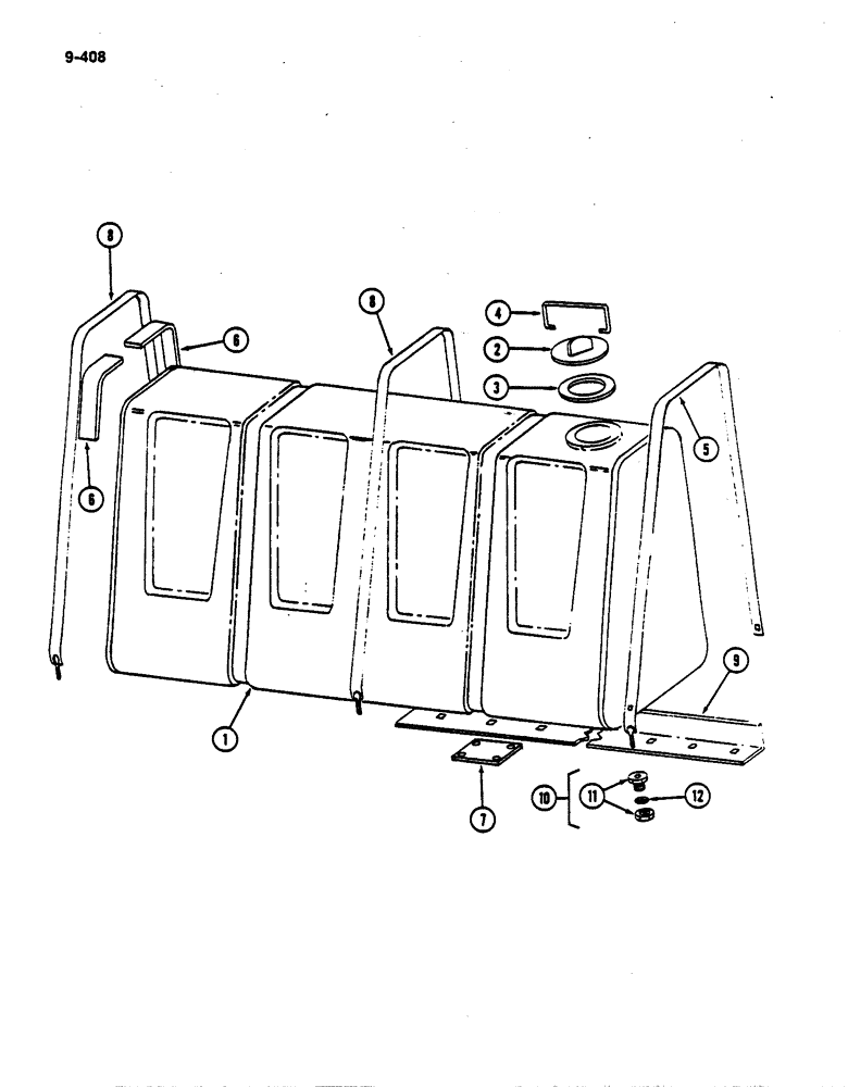 Схема запчастей Case IH 782 - (9-408) - WATER TANK (09) - CHASSIS ATTACHMENTS