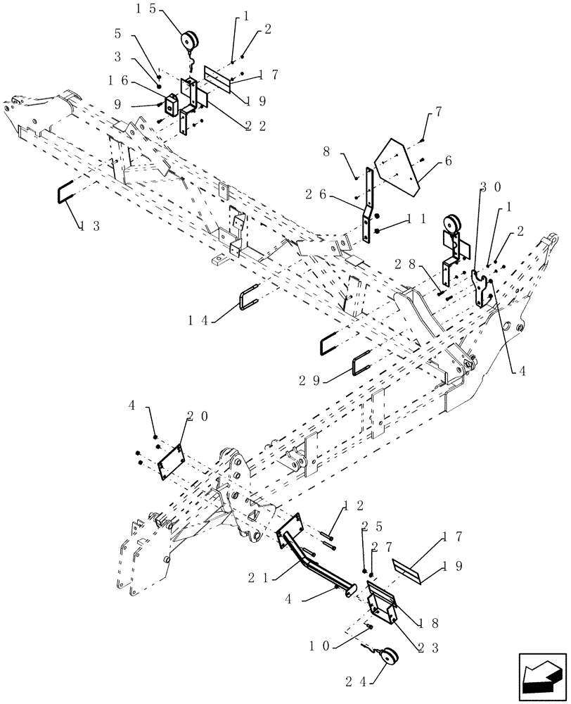 Схема запчастей Case IH 400 - (55.404.02) - SAFETY LIGHTING BRACKETS (55) - ELECTRICAL SYSTEMS